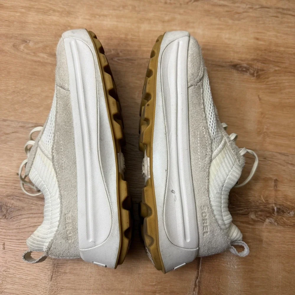 Sorel Womens Size 6.5 ONA‎ 503 Low Knit Sea Salt Chalk Platform Sneakers Shoes